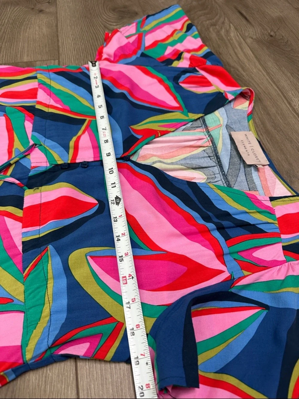 White Closet Elements Abstract Multicolor Floral Maxi Dress Pink Blue Size Small - Picture 9 of 11